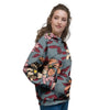 Flower Print Women's Hoodie-grizzshop