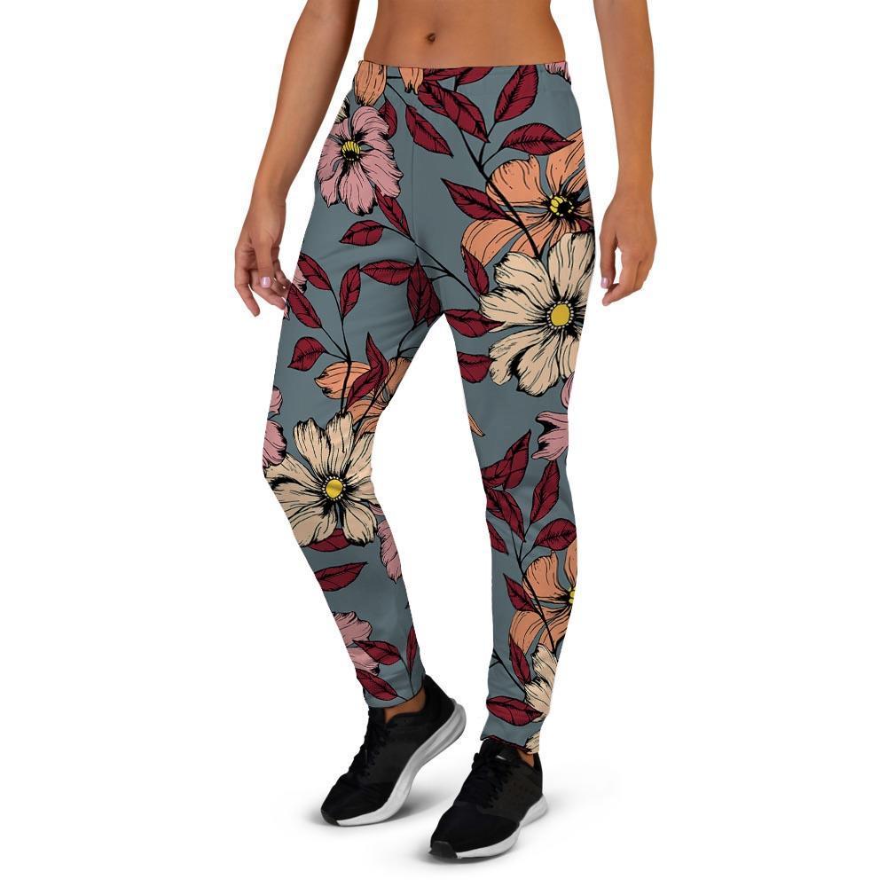 Flower Print Women's Joggers-grizzshop