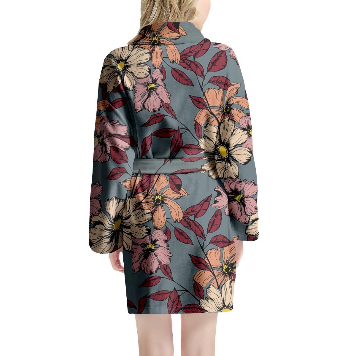 Flower Print Women's Robe-grizzshop