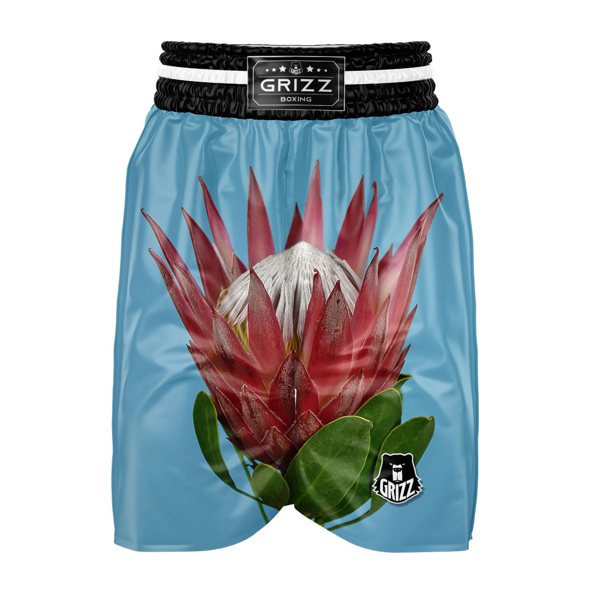 Flower Protea Print Boxing Shorts-grizzshop