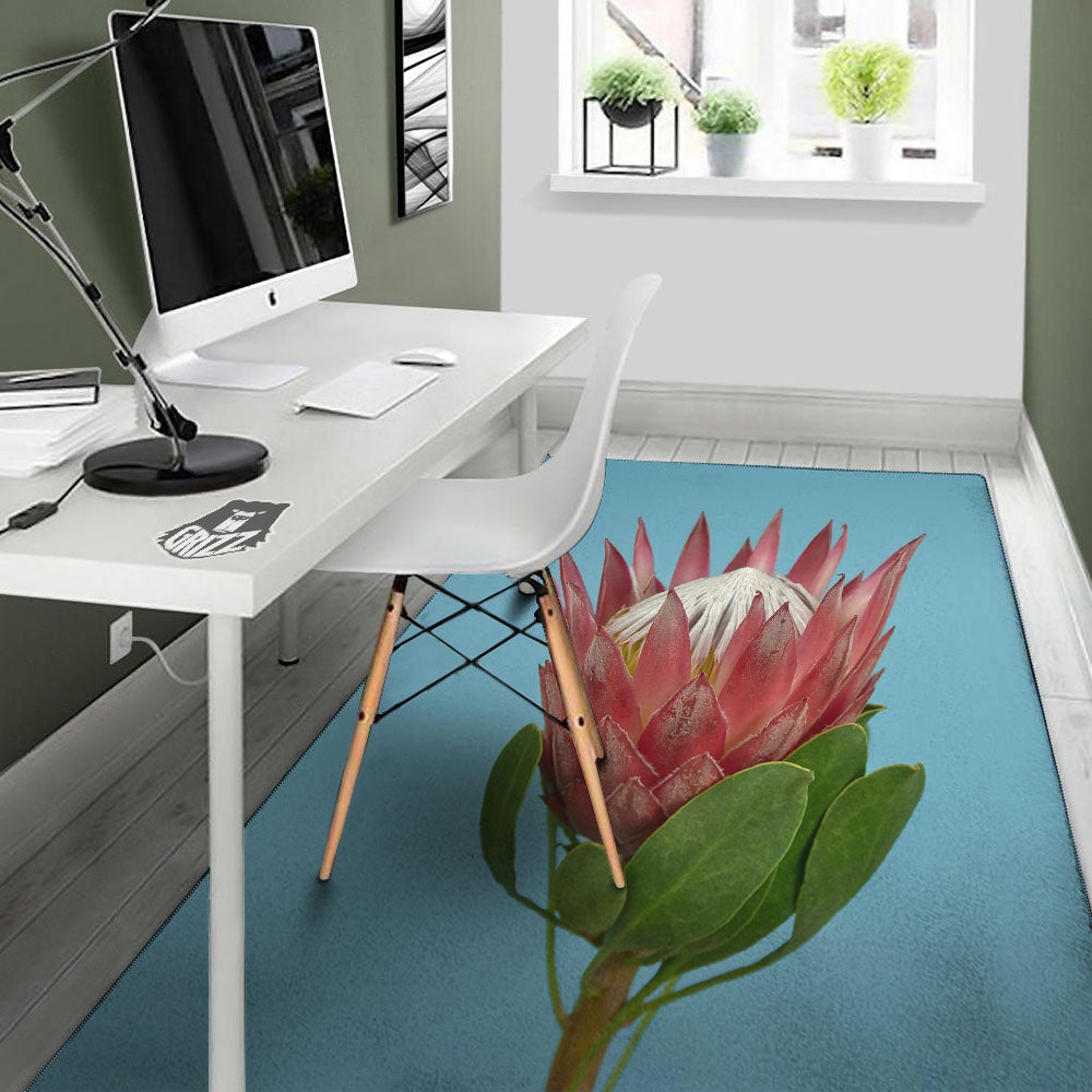 Flower Protea Print Floor Mat-grizzshop