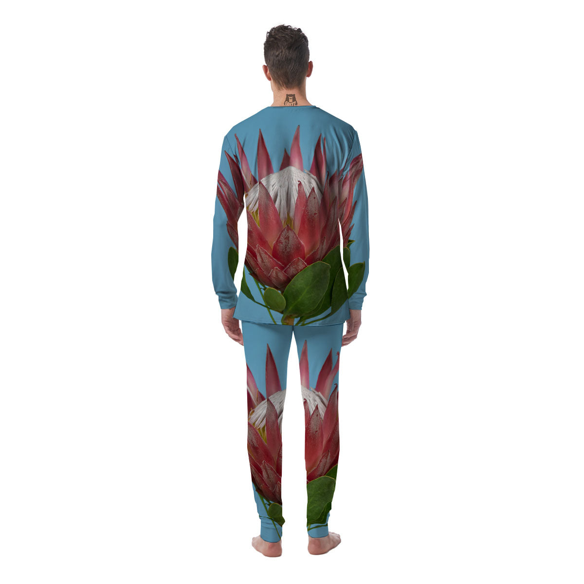 Flower Protea Print Men's Pajamas-grizzshop