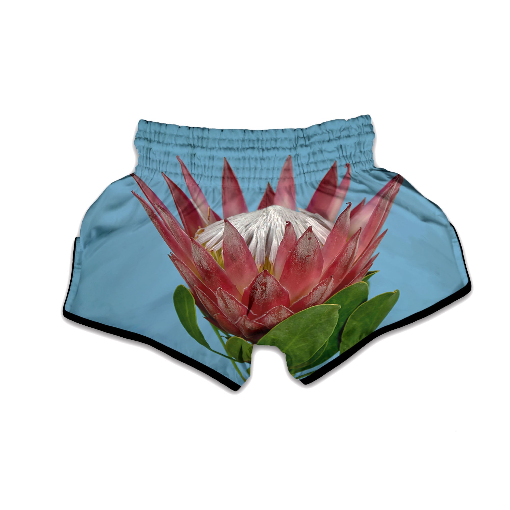 Flower Protea Print Muay Thai Boxing Shorts-grizzshop