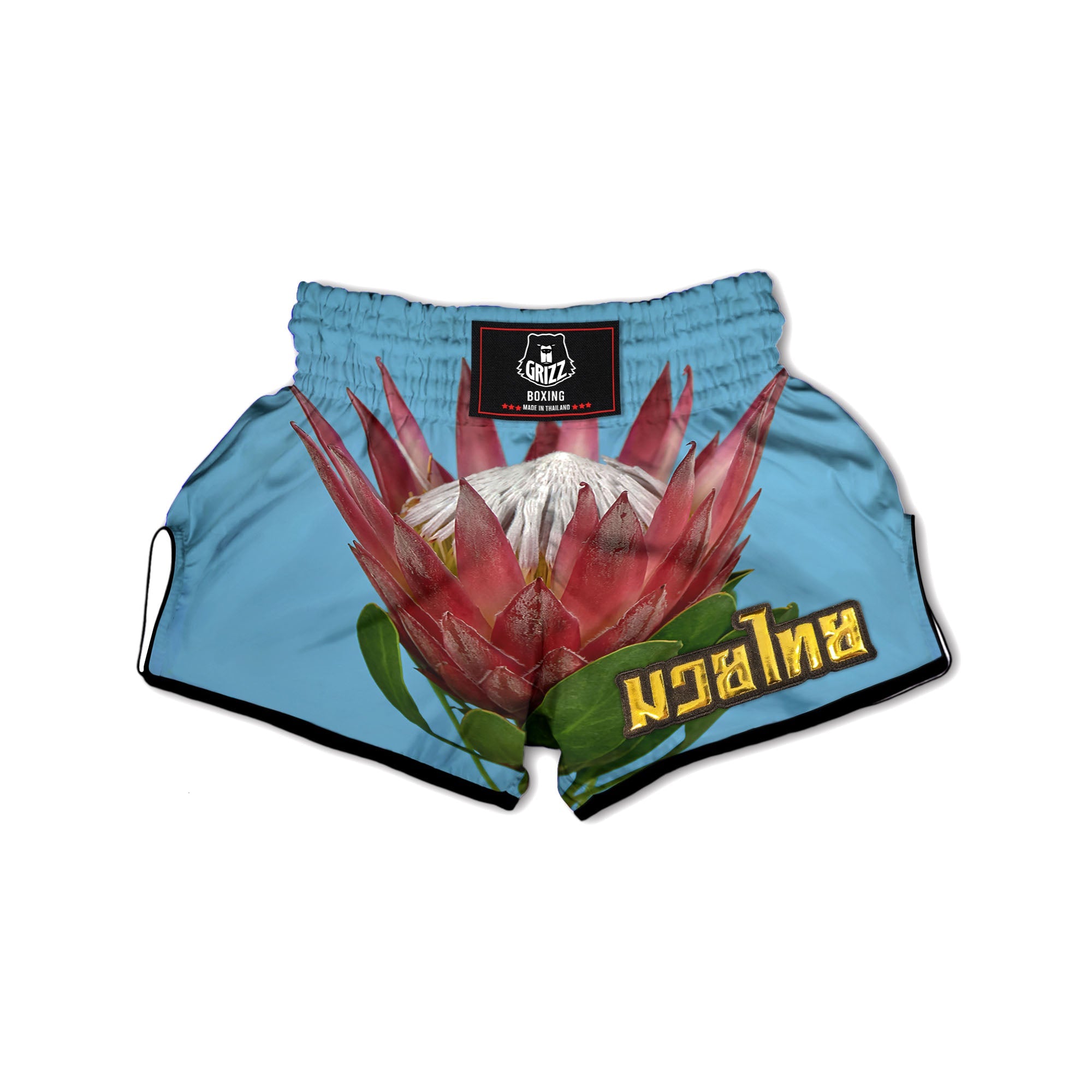 Flower Protea Print Muay Thai Boxing Shorts-grizzshop