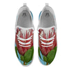 Flower Protea Print White Athletic Shoes-grizzshop