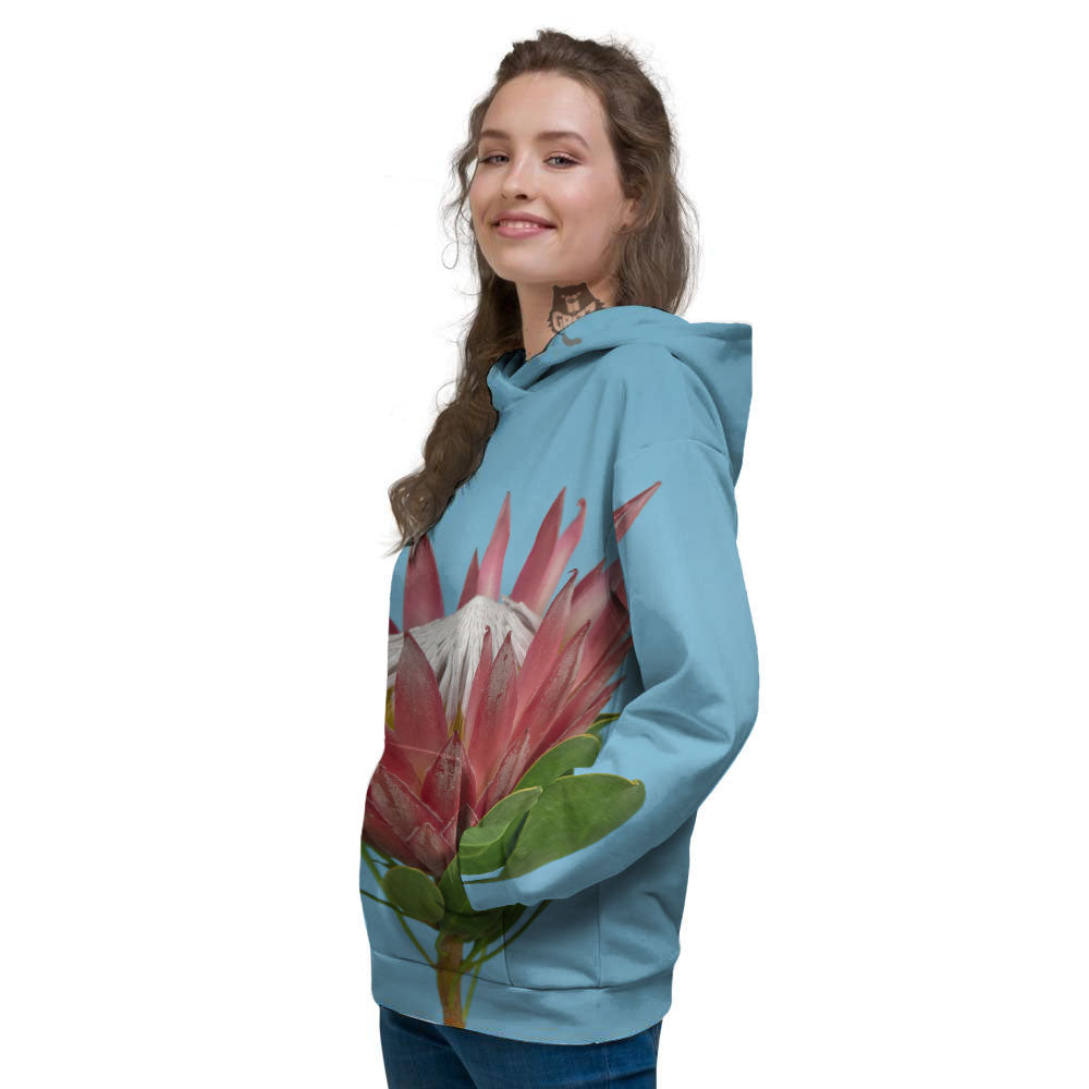 Flower Protea Print Women's Hoodie-grizzshop