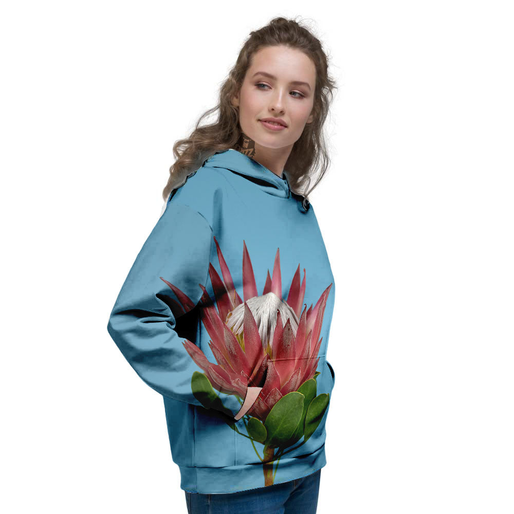 Flower Protea Print Women's Hoodie-grizzshop
