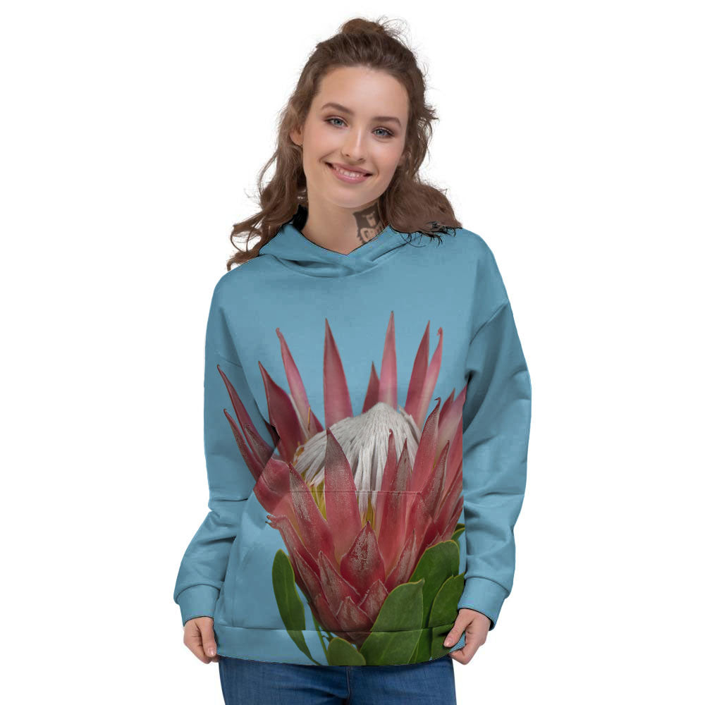 Flower Protea Print Women's Hoodie-grizzshop