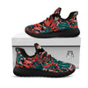 Flower Psychedelic Hawaiian Print Black Athletic Shoes-grizzshop