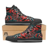 Flower Psychedelic Hawaiian Print Black High Top Shoes-grizzshop