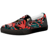 Flower Psychedelic Hawaiian Print Black Slip On Shoes-grizzshop