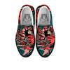 Flower Psychedelic Hawaiian Print Black Slip On Shoes-grizzshop