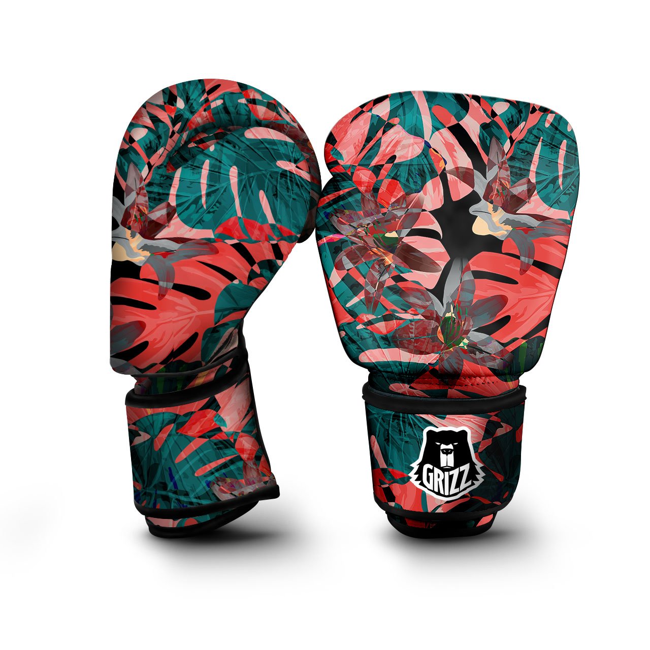 Flower Psychedelic Hawaiian Print Boxing Gloves-grizzshop