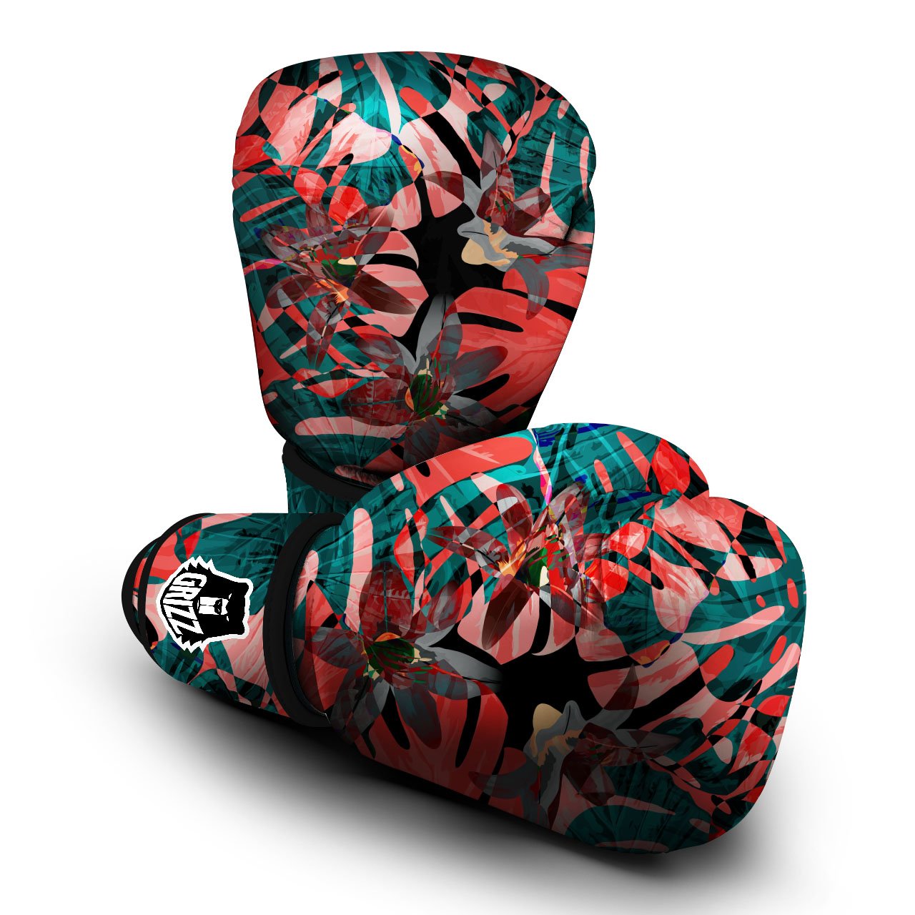 Flower Psychedelic Hawaiian Print Boxing Gloves-grizzshop