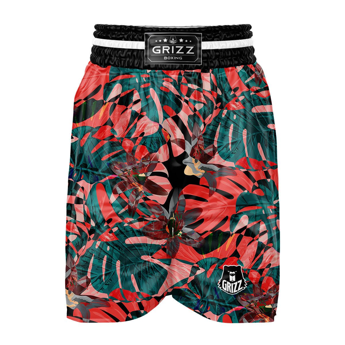 Flower Psychedelic Hawaiian Print Boxing Shorts-grizzshop