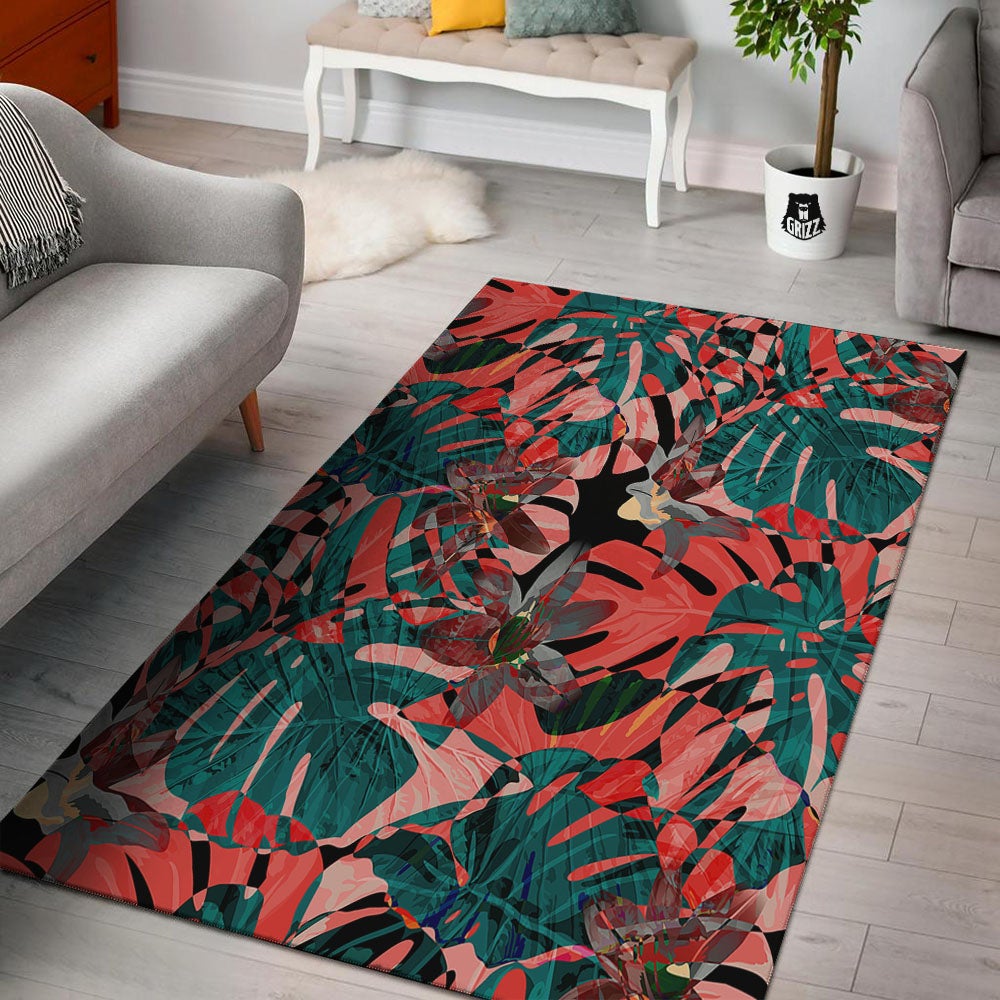 Flower Psychedelic Hawaiian Print Floor Mat-grizzshop