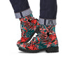 Flower Psychedelic Hawaiian Print Leather Boots-grizzshop