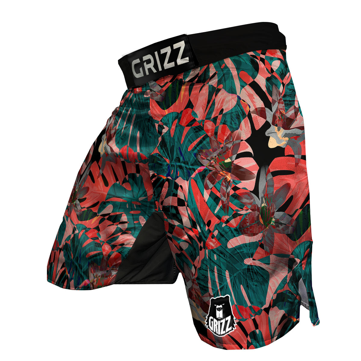 Flower Psychedelic Hawaiian Print MMA Shorts-grizzshop