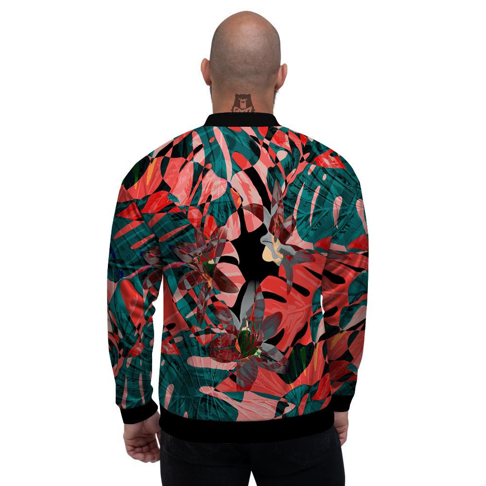 Flower Psychedelic Hawaiian Print Men's Bomber Jacket-grizzshop