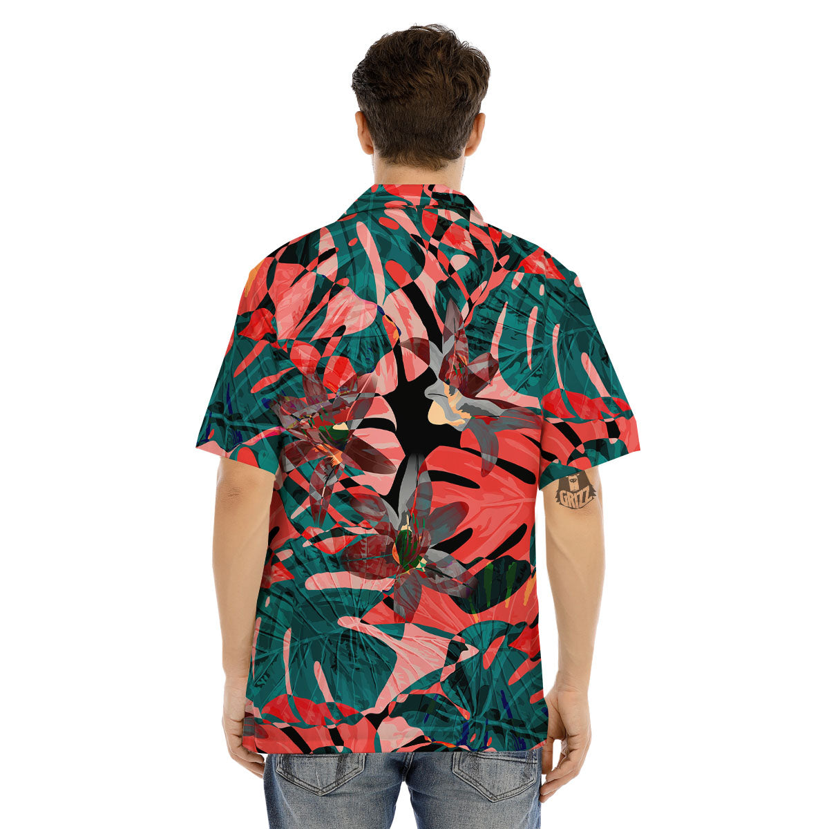 Flower Psychedelic Hawaiian Print Men's Hawaiian Shirt-grizzshop