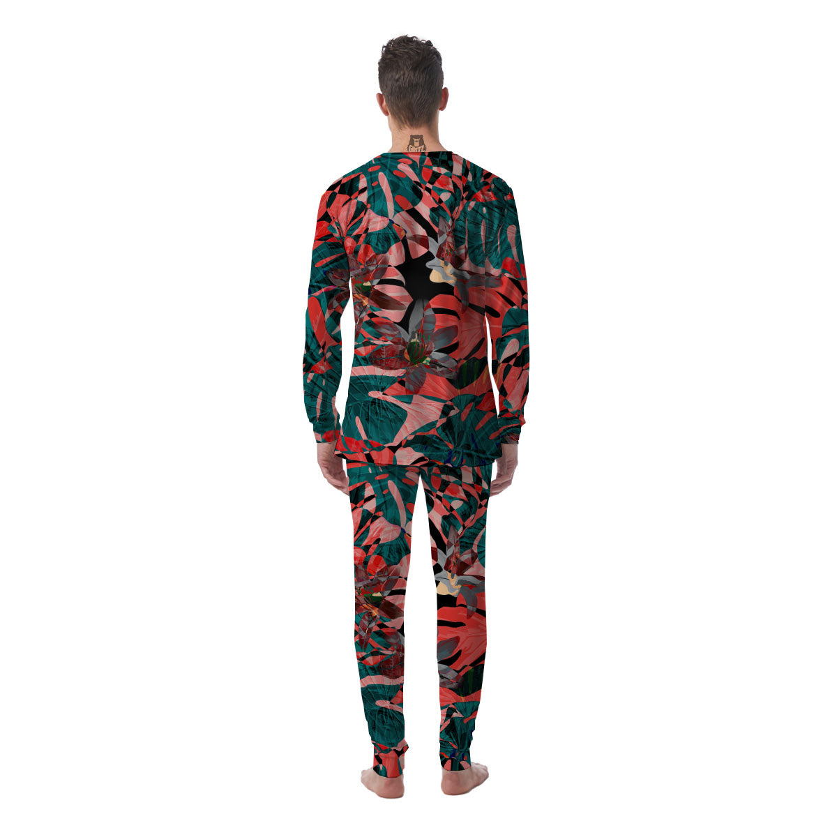 Flower Psychedelic Hawaiian Print Men's Pajamas-grizzshop