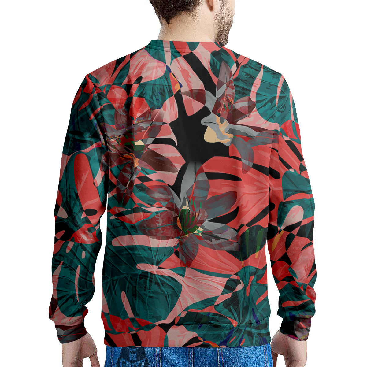 Flower Psychedelic Hawaiian Print Men's Sweatshirt-grizzshop