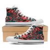 Flower Psychedelic Hawaiian Print White High Top Shoes-grizzshop