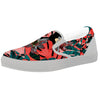 Flower Psychedelic Hawaiian Print White Slip On Shoes-grizzshop