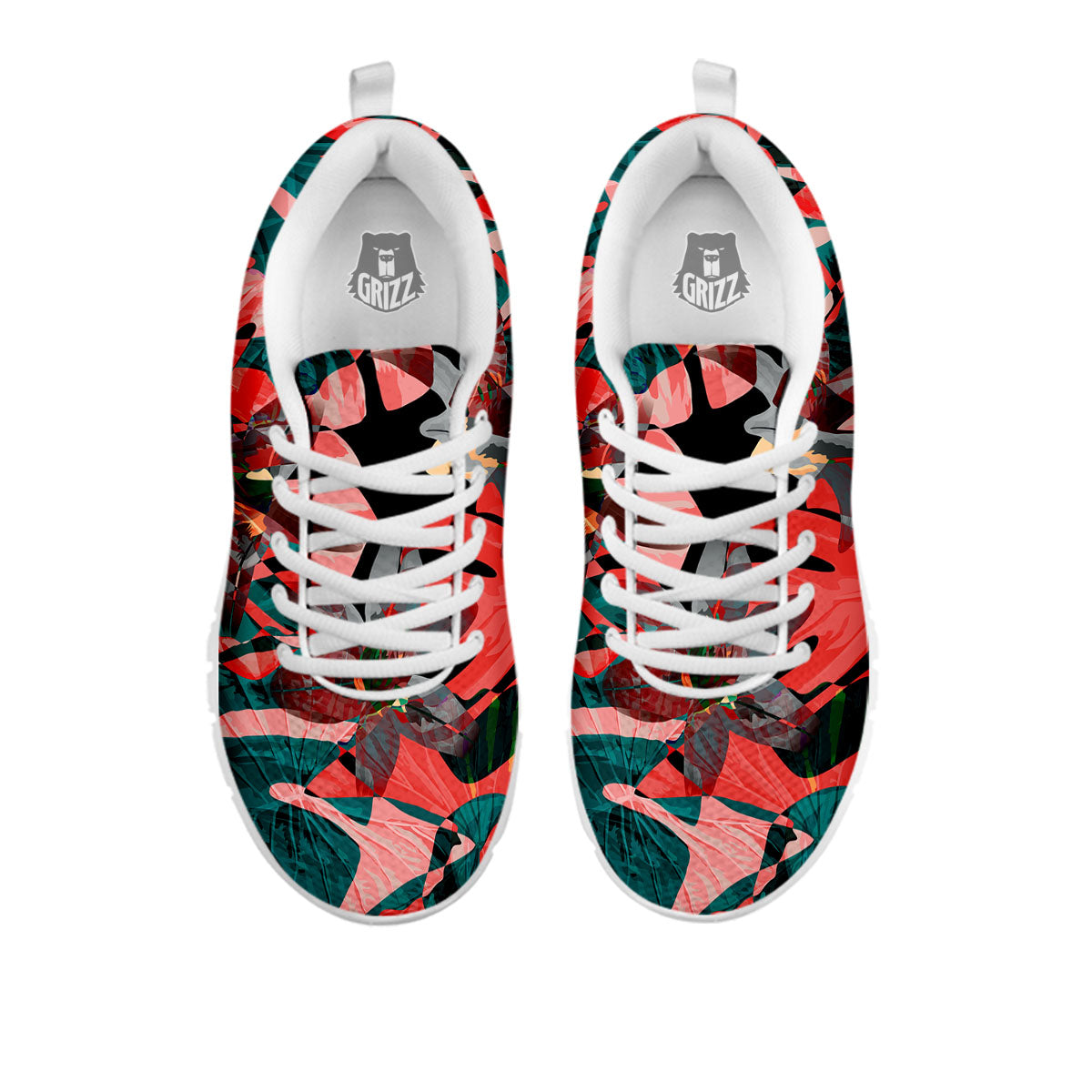 Flower Psychedelic Hawaiian Print White Sneaker-grizzshop