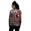 Flower Psychedelic Hawaiian Print Women's Bomber Jacket-grizzshop