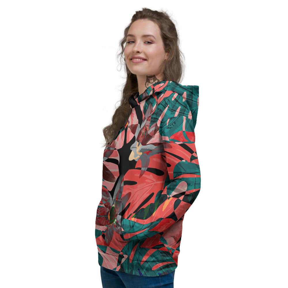 Flower Psychedelic Hawaiian Print Women's Hoodie-grizzshop