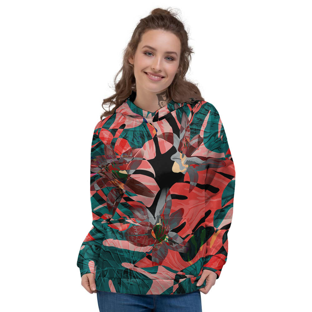 Flower Psychedelic Hawaiian Print Women's Hoodie-grizzshop