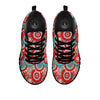 Flower Red Boho Print Pattern Black Sneaker-grizzshop