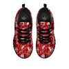 Flower Red Japanese Print Pattern Black Sneaker-grizzshop