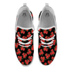 Flower Red Rose Print Pattern White Athletic Shoes-grizzshop