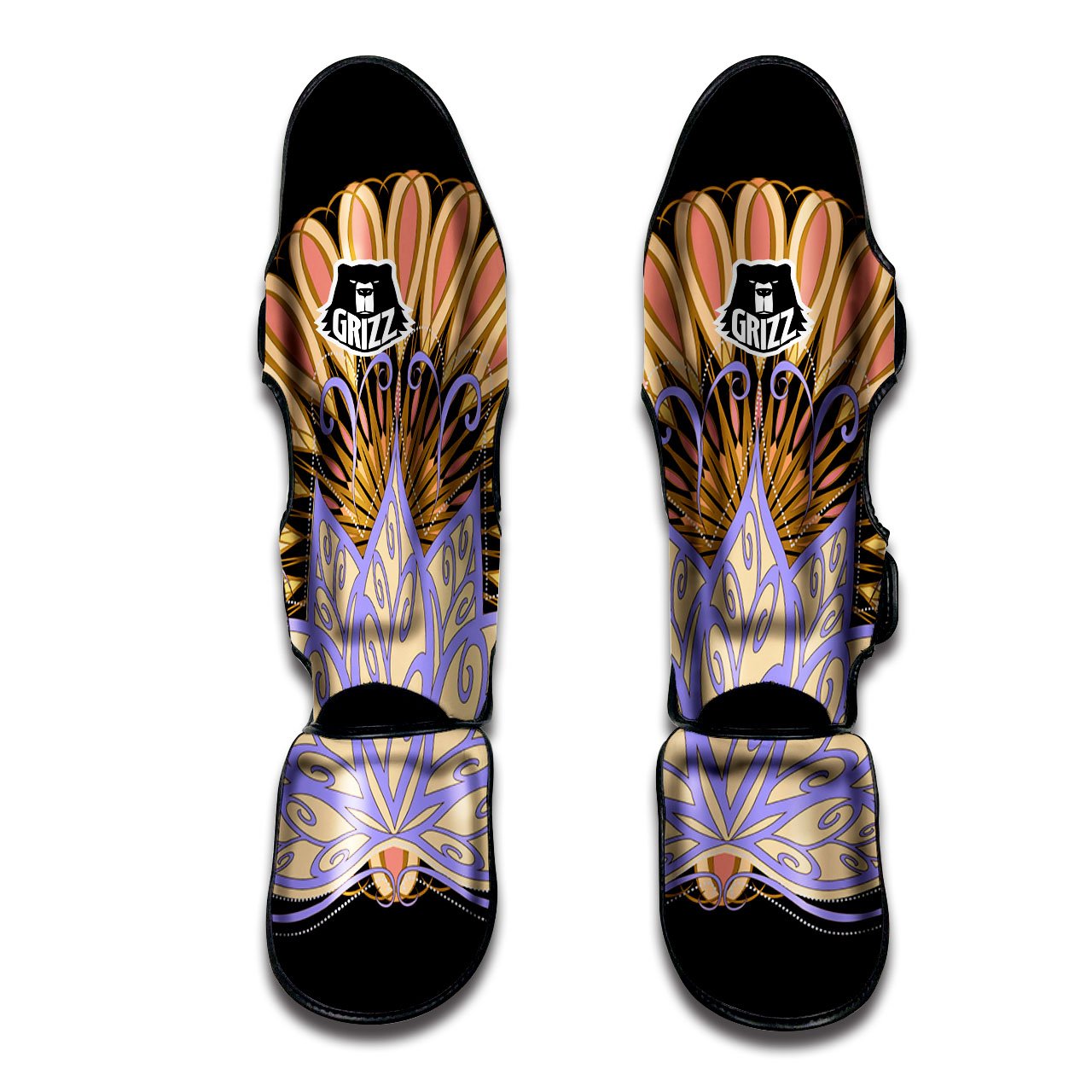 Flower Reiki Chakra Print Muay Thai Shin Guards-grizzshop