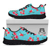 Flower Roses Floral Print Pattern Black Sneaker-grizzshop