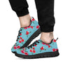 Flower Roses Floral Print Pattern Black Sneaker-grizzshop