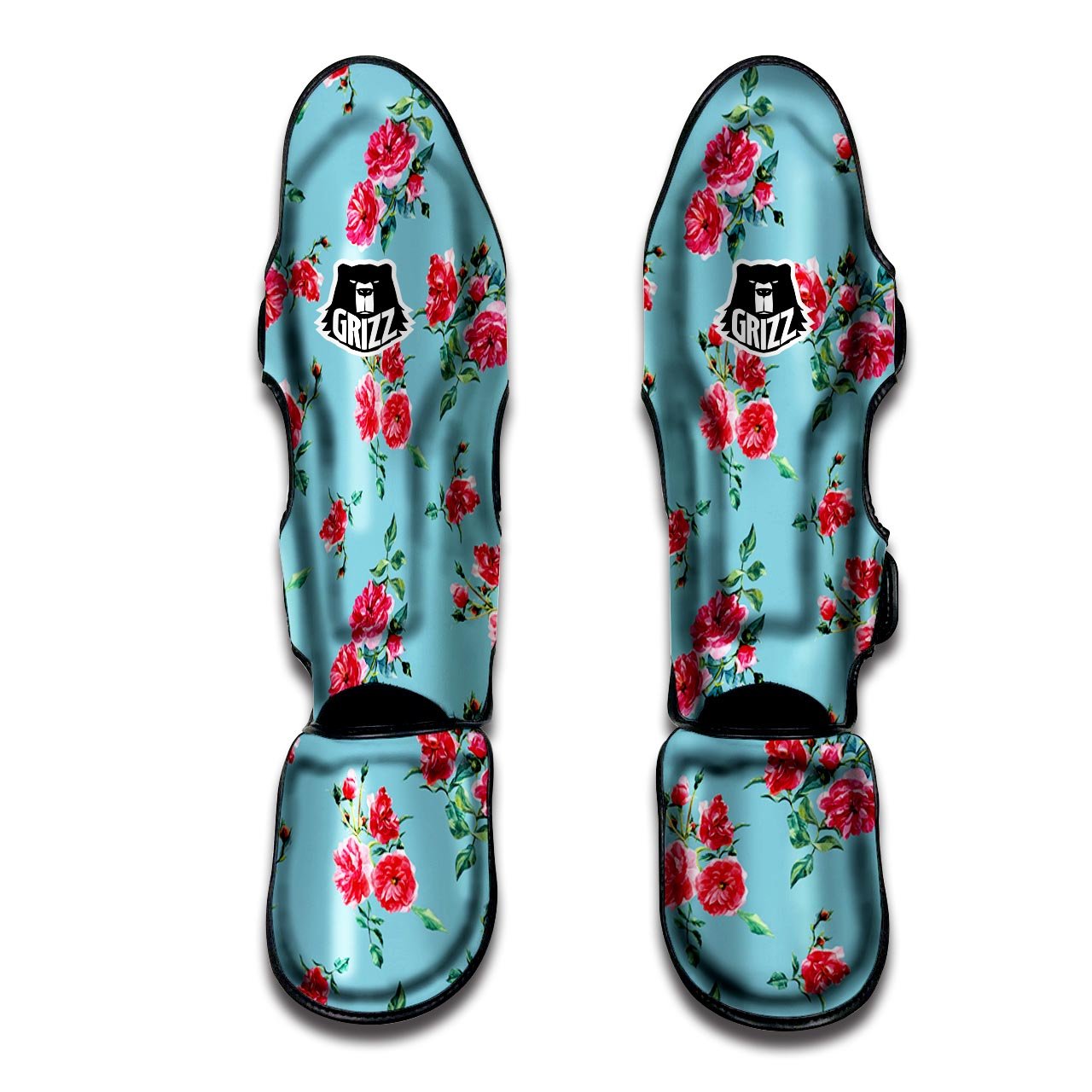 Flower Roses Floral Print Pattern Muay Thai Shin Guards-grizzshop