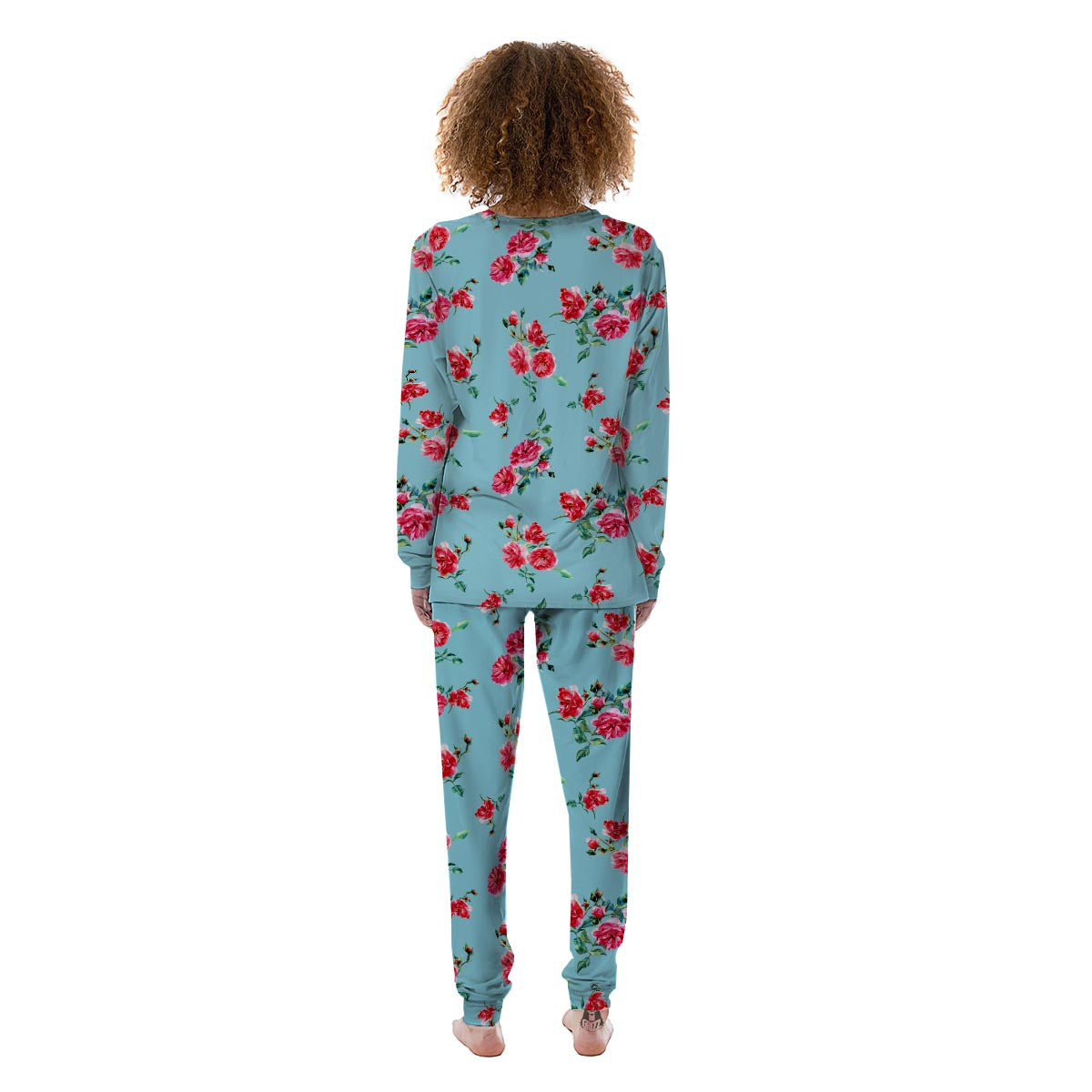 Flower Roses Floral Print Pattern Women's Pajamas-grizzshop