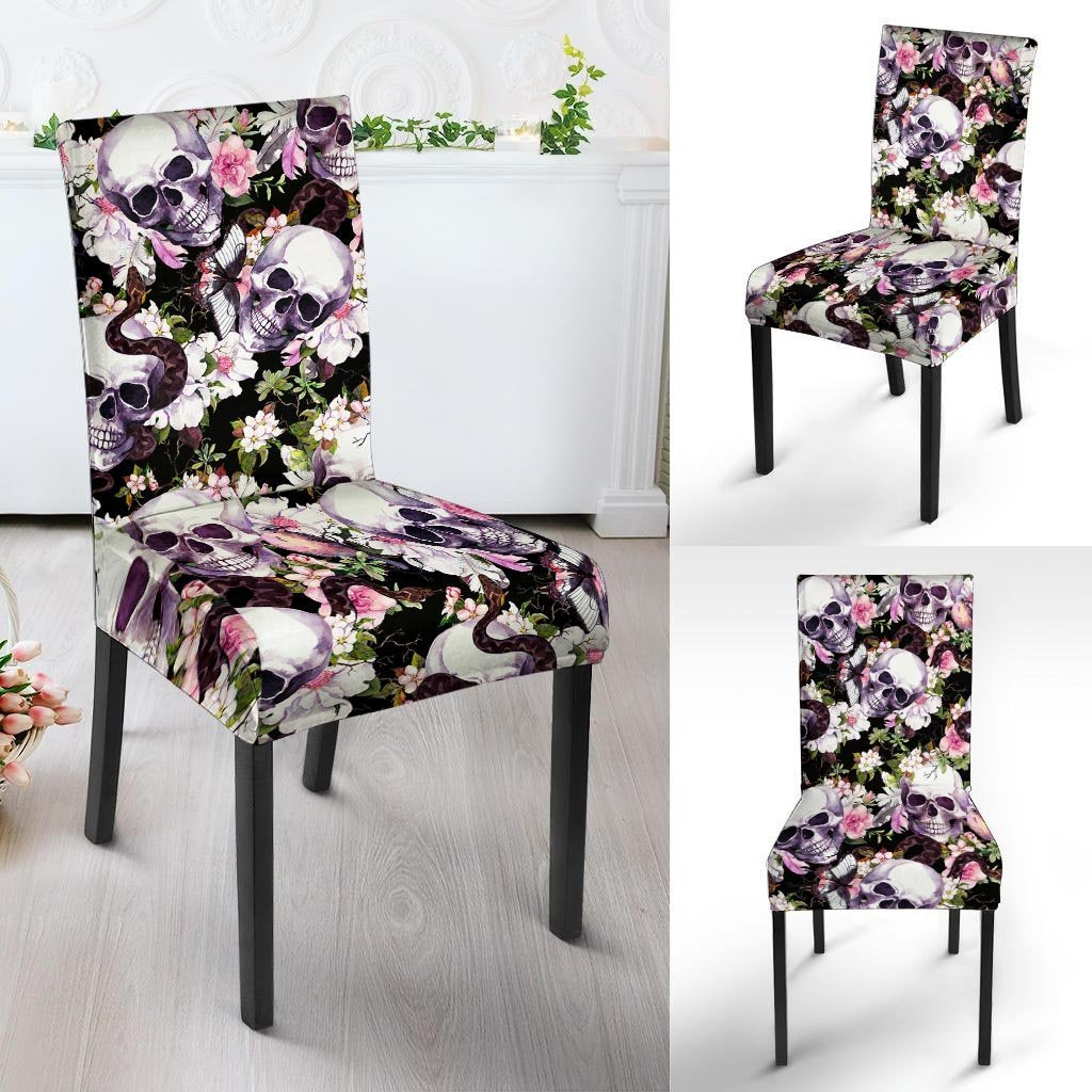 Flower Skull Chair Cover-grizzshop