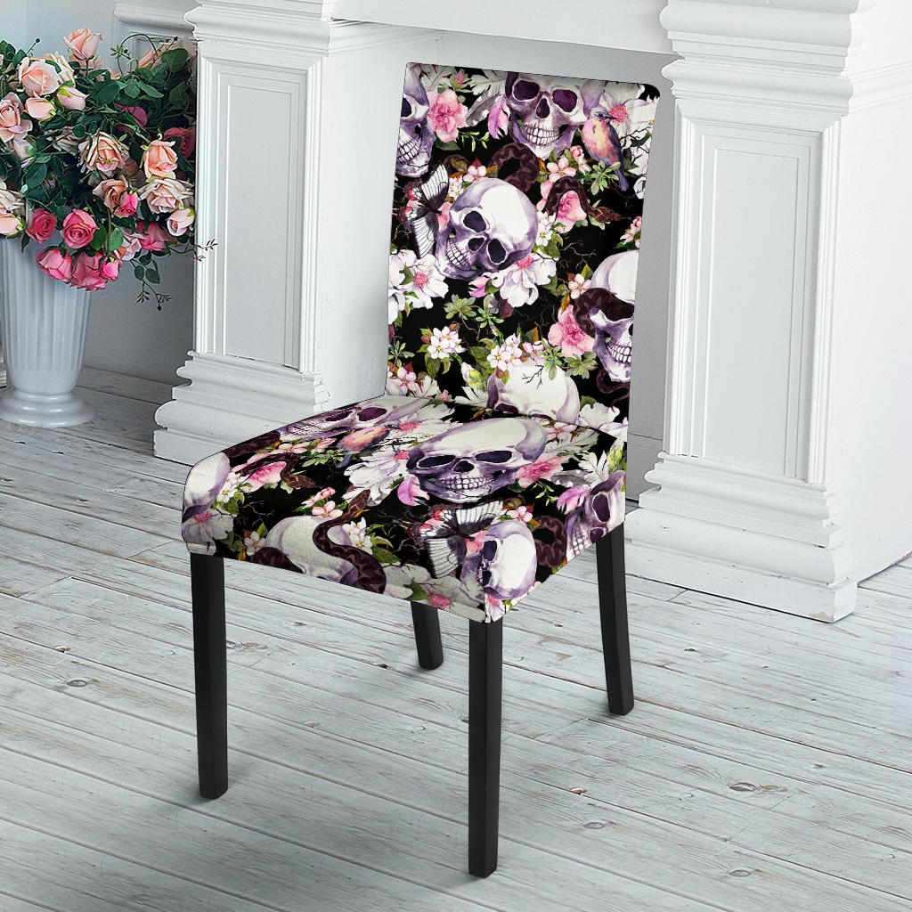 Flower Skull Chair Cover-grizzshop