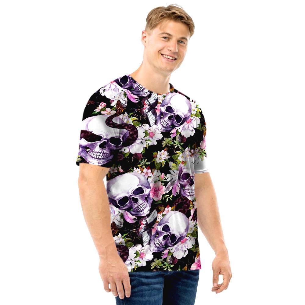 Flower Skull Men T Shirt-grizzshop