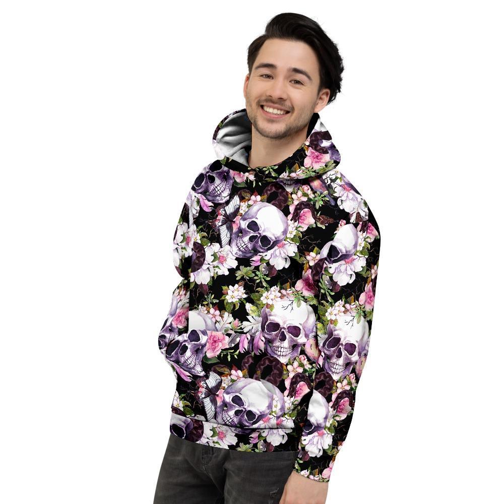 Flower Skull Men's Hoodie-grizzshop