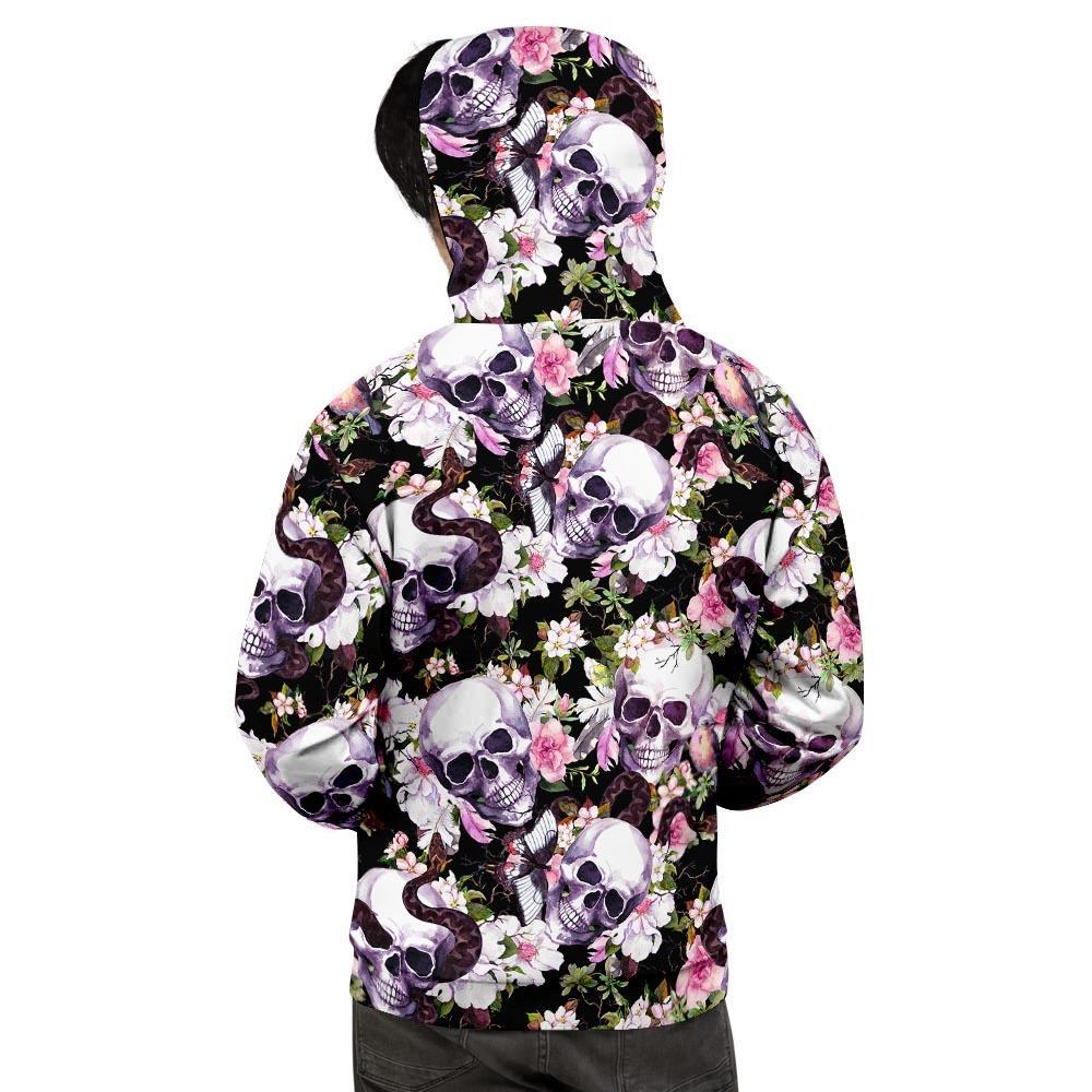 Flower Skull Men's Hoodie-grizzshop