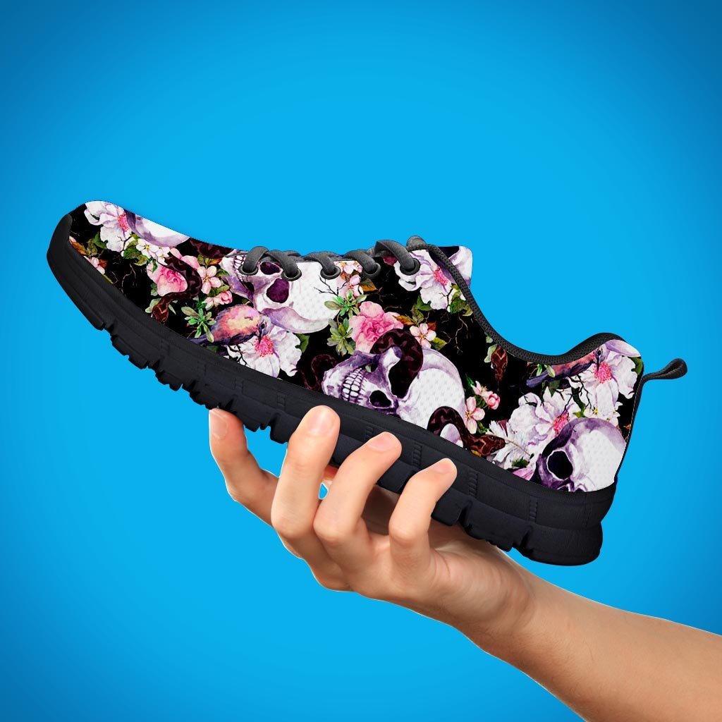 Flower Skull Men's Sneakers-grizzshop