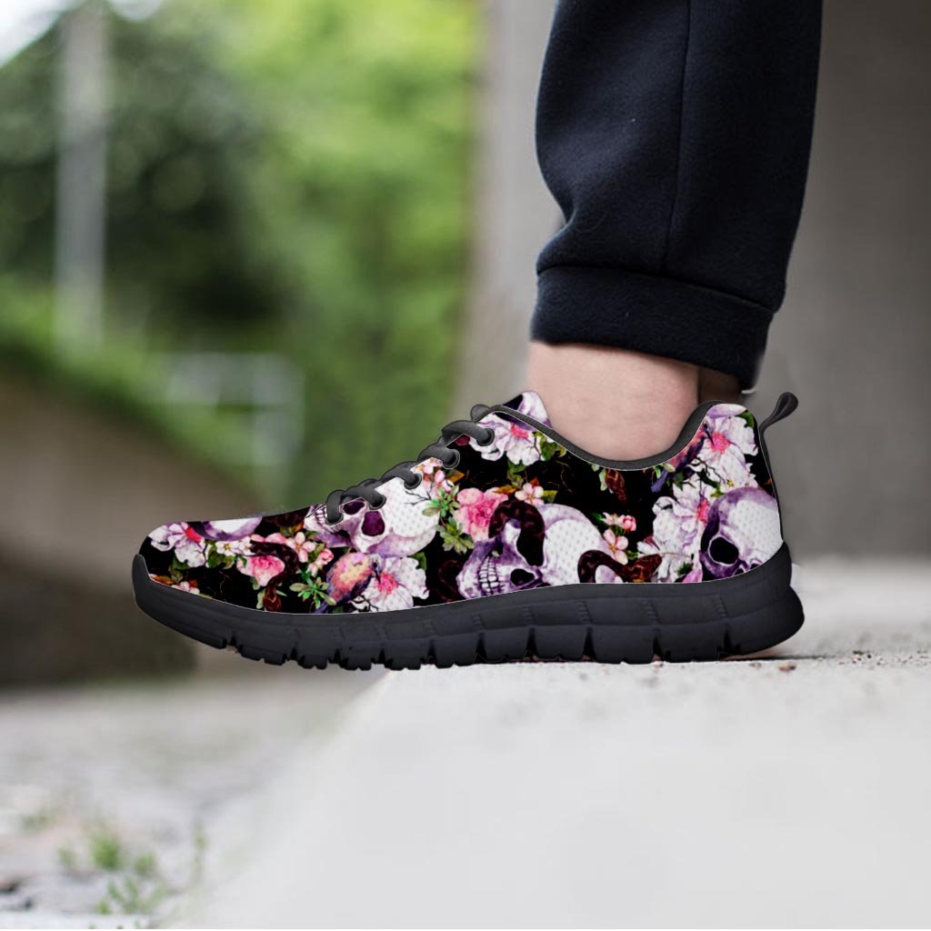 Flower Skull Men's Sneakers-grizzshop