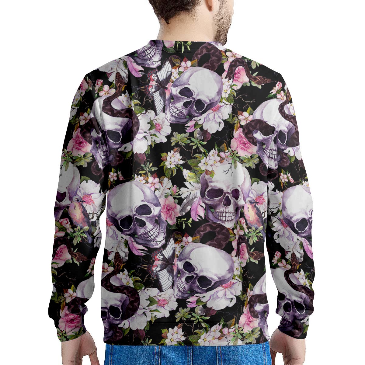 Flower Skull Men's Sweatshirt-grizzshop