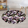 Flower Skull Round Rug-grizzshop