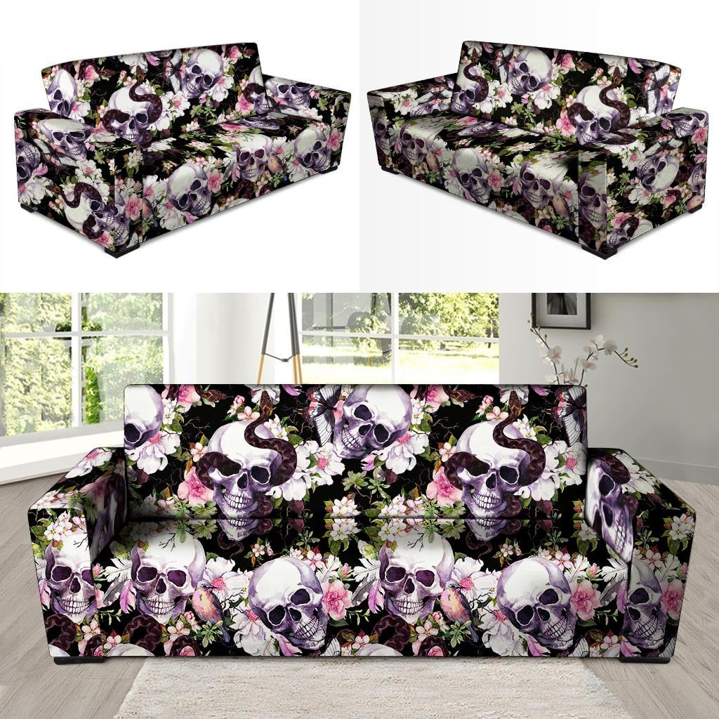 Flower Skull Sofa Cover-grizzshop